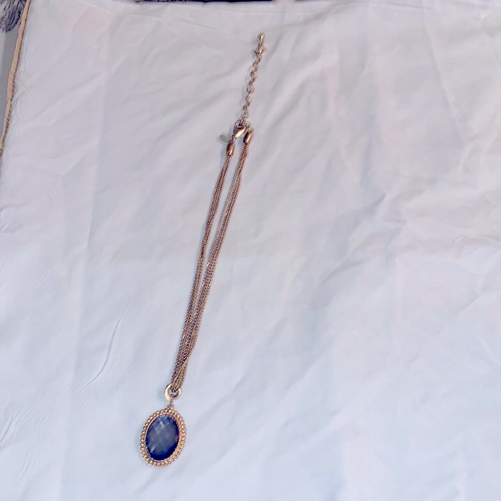 Beautiful Chico’s BLUE GEMSTONE 8 inch necklace (see description)